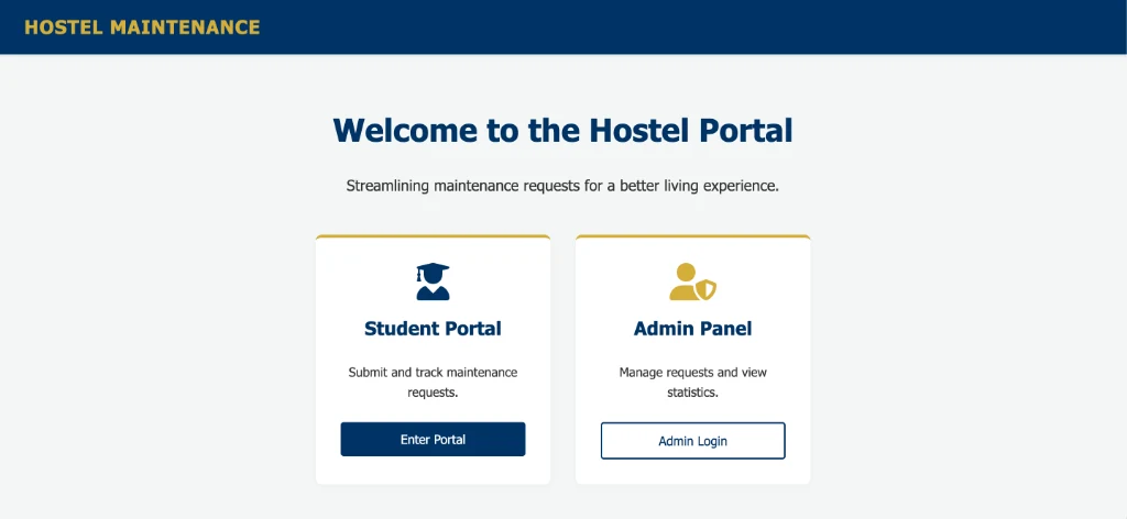 HOSTEL MAINTENANCE REQUEST SYSTEM screenshot